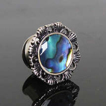 316L Stainless Steel Ornate Plug with Natural Abalone Inlay - £11.15 GBP+