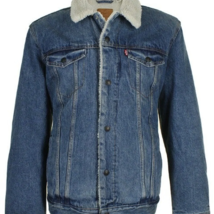 NWT men&#39;s 5XL Levi&#39;s Type 3 Sherpa Trucker Jacket Blue 38487-0011 - $140.48 CAD