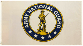 Army National Guard Emblem White Premium 100D Woven Poly Nylon 3&#39;x5&#39; Fla... - £15.71 GBP