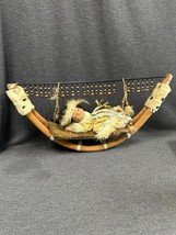 Goldenvale porcelain native American Sleeping doll On Hammock Beads Feathers - £16.34 GBP