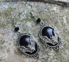 Bat cameo earrings - $11.88
