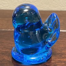 Blue Bird of Happiness Art Glass Bird SIGNED Leo Ward DATED 1993 2 inches tall - £12.26 GBP