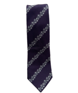 Paul Smith Neckwear Purple Silver Floral Tie Silk ~ Italy - $1,884.17 MXN