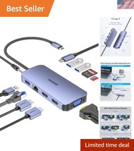 Compact 11-in-1 USB C Docking Station with Fast Data Transfer &amp; Power De... - $85.99