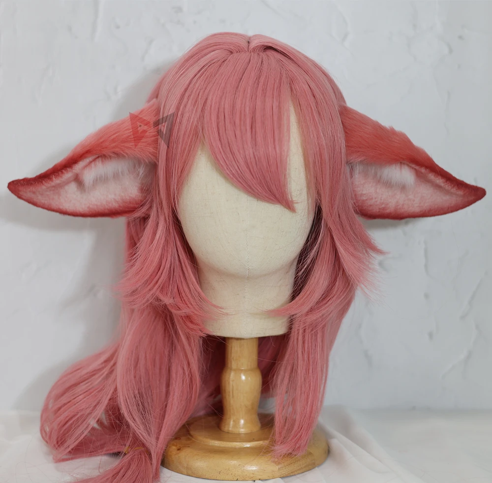 Genshin Impact Yae Miko Cosplay Wig  Fox Ears Hairhoop Headwear Scalp Simulation - £164.60 GBP