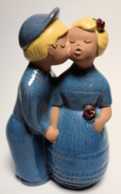 JIE Gantofta 7&quot; Young Couple Glazed Ceramic Figurine Signed Hand Made in Sweden - £27.34 GBP