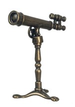 Dollhouse Miniature - Antique Bronze Telescope on Stand - 1:12 Scale - $11.99