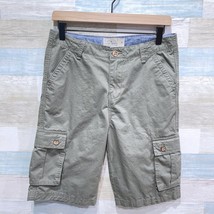 Lucky Brand Cargo Chino Shorts Olive Green Flat Front 100% Cotton Casual... - £15.28 GBP