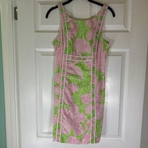 Lilly Pulitzer Pink Green Strawberry Limeade Cheat Ya Fryer Shift Dress ... - $698.20 MXN