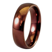 Coffee Ring Mens Womens Copper Color Stainless Steel 4mm Minimalist Wedding Band - £11.95 GBP