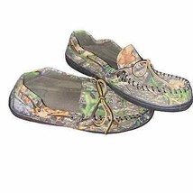 Camoflauge Loafer moccasin House Slippers Shoes with rubber sole size me... - £19.58 GBP
