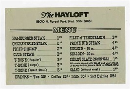 The Hayloft Menu N Forest Park Blvd Fort Worth Texas 1970&#39;s - £16.81 GBP