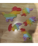 5 Pack  Dinosaur Pop Fidget Toys Glow in Dark Fun Rainbow Colored Dinosa... - $15.87