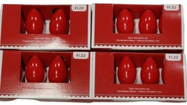 Holiday Time C7 Replacement Bulbs Xmas Party Wedding Lights Red Lot of 4 - £10.58 GBP