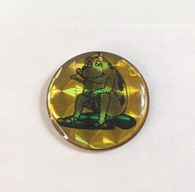 Frog Sitting on Lily Pad Vintage 80s Pin Enamel Lapel Hat Tac Reflective Flair - £3.51 GBP