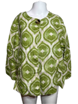 Chicos 2  Womens Size 12 Large Cardigan Size 2 Green Geometric - RB - $23.51
