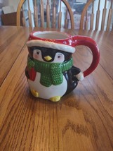 Boston Warehouse Christmas Penguin Coffee Cup-Brand New-SHIPS N 24 HOURS - $29.58