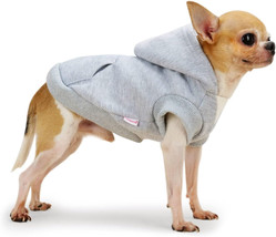 Winter Dog Hoodie Sweatshirts with Pockets Warm Dog Clothes for Small Dogs gray - £7.41 GBP