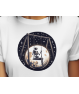 Skeleton Swinging on the Moon T-Shirt | Spooky Nighttime Vibes | Hallowe... - $18.80+