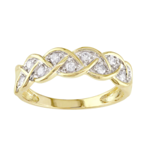 1Ct Round Cubic Zirconia Infinity Wedding Band Ring Yellow Gold-Plated Silver - £83.38 GBP