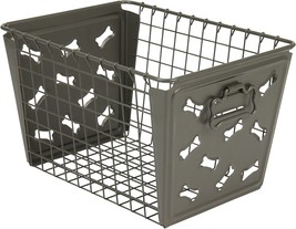 Spectrum Diversified Macklin Basket, Dog Bone Design, Industrial Gray - £24.50 GBP