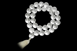 Sphatik Mala / Crystal Quartz Mala - Diamantschliff - 33 Perlen - 20 MM - £230.64 GBP