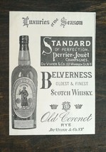 Vintage 1902 Belverness Scotch Whiskey Old Cornet Rye Original Ad 1021 - £5.22 GBP