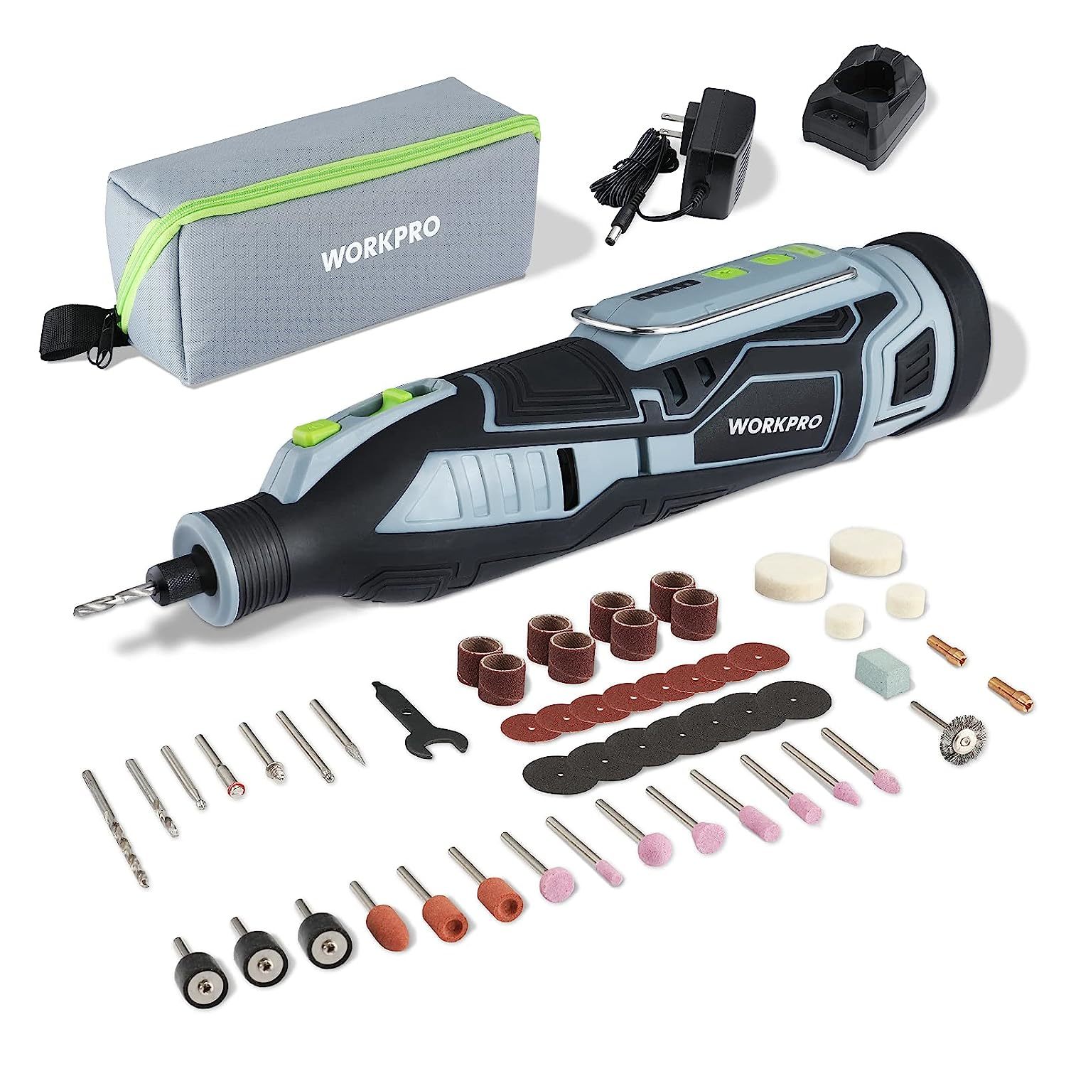 Primary image for WORKPRO 12V Cordless Rotary Tool Kit, 5 Variable Speeds, Powerful Engraver, Sand