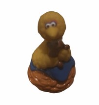 Sesame Street Big Bird Holding Teddy Bear Vintage Plastic Finger Puppet - £5.34 GBP