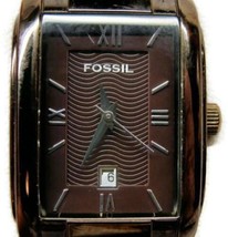 Fossil ES-2002 5ATM St. Steel WR Date Bracelet Watch Analog Quartz New Battery - £31.58 GBP