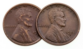 1921-S and 1924-S Lincoln Cent Lot, XF Condition, All Brown Color, Strong Detail - £54.93 GBP