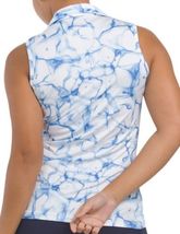 NWT SOFIBELLA Blue & White Sleeveless Golf Tennis Polo Shirt S M L XL 2X image 2