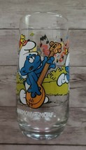 Vintage ~ Peyo ~ One (1) Harmony &quot;SMURF&quot; ~ 1983 ~ Clear Beverage Drinking Glass - £17.65 GBP