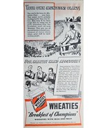 1942 WHEATIES - BREAKFAST OF CHAMPIONS-MILK AND FRUIT-FARMERS-Vintage Pr... - $11.76