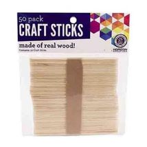 50 Pieces Wood Craft Sticks - £4.59 GBP