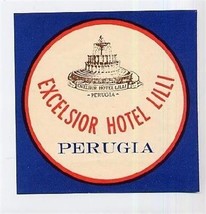 Excelsior Hotel LILLI  Luggage Label Perugia Italy - $9.90