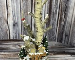 Dept 56 Village Birch Tree Cluster w/ Two Mailboxes &amp; 2 Red Cardinals - £7.65 GBP