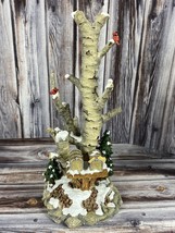 Dept 56 Village Birch Tree Cluster w/ Two Mailboxes &amp; 2 Red Cardinals - £7.63 GBP