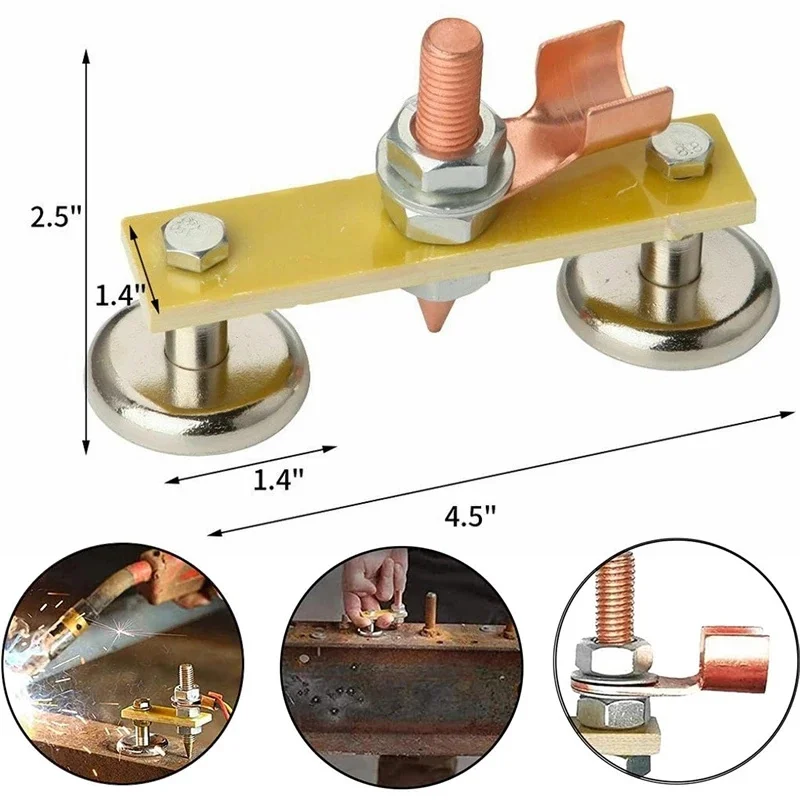 Double Welding Magnet Head Fixture Magnetic Support Clamp Holder Strong ... - £103.86 GBP