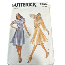 Butterick 3550 1980s Full Slip Sheer Blouson Bodice Dress Puff Long Gathered Sle - £7.55 GBP