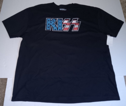 KISS Rock Band T-Shirt Red White Blue Letters Size 2XL - £7.11 GBP