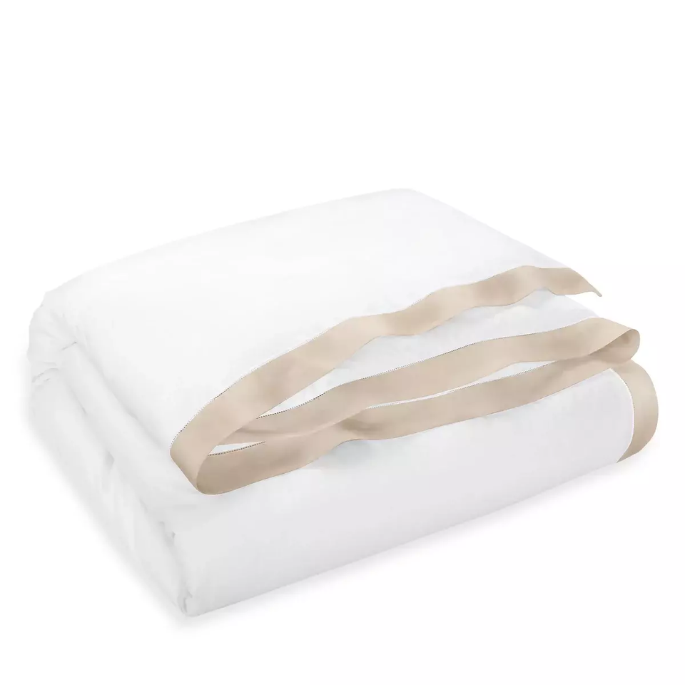 Ralph Lauren 624 Organic Cotton Sateen Border King Duvet Cover $470 Coastal Sand - £110.22 GBP