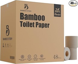 48 Bulk Premium Unbleached Bamboo Toilet Paper, Plant-Based, PFAS Free, ... - $1,405.09 MXN