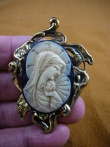 (CM4-10) MADONNA Mary Jesus CAMEO Pin Pendant Jewelry Christian - $485.98 MXN