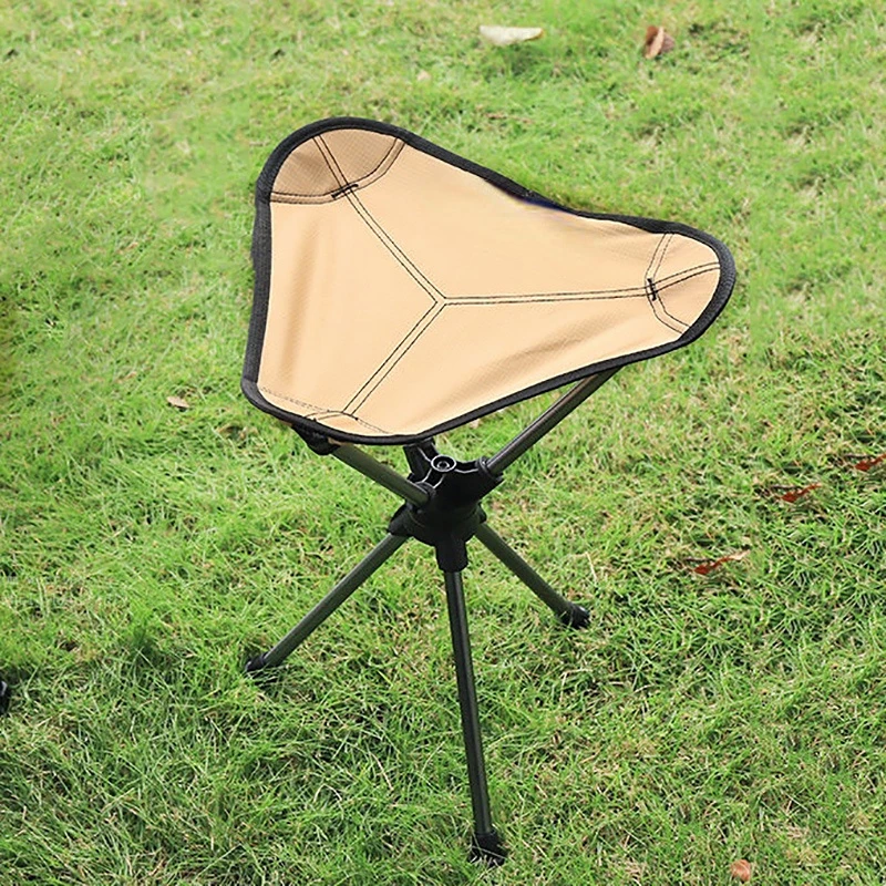 Outdoor Mini Leisure Folding Alloy Rotating Triangle Chair Fishing Camping Bench - £31.47 GBP