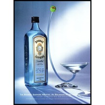 1997 Bombay Sapphire London Dry Gin Vintage Print Ad Weird Martini Glass Photo - $10.97