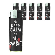 Butane Gas Lighter Set of 5 Keep Calm and Kill Zombies Design-021 - £12.62 GBP