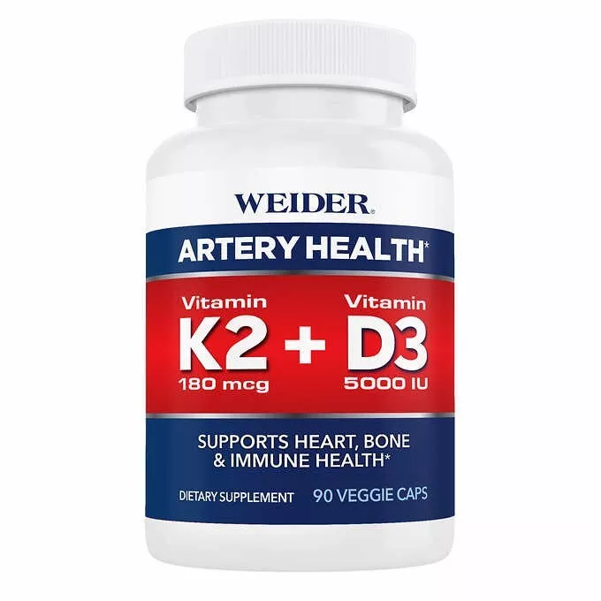 Weider Artery Health with Vitamin K2 Plus D3, 90 Veggie Caps - $170.23