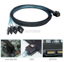1M Internal Hd Mini Sas Sff8643 Host To 4 Sata Target Cable Raid Control... - £28.43 GBP