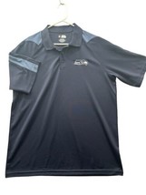 Seattle Seahawks Xl Nfl Team Apparel Polo Casual Ss Shirt Mens Navy Blue - £12.72 GBP